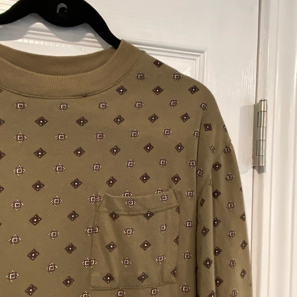 VTG Stephanie Robbin’s Size M Olive Green Cotton Long Sleeve Drop Hem Dress - Picture 4 of 11